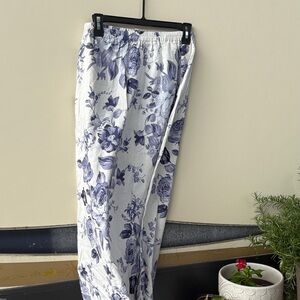 Laura Ashley Blue and White Floral Joggers